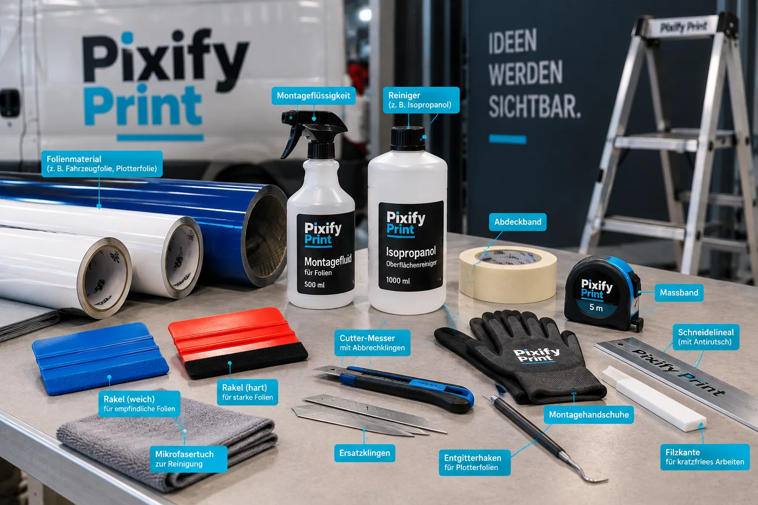 Pixifyprint ch Vinylmontage Werkzeuge